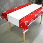 Fata de masa dreptunghiulara Flippy, PVC, 2.5 mm grosime, imprimeu Merry Christmas, potrivit pentru Craciun, utilizare