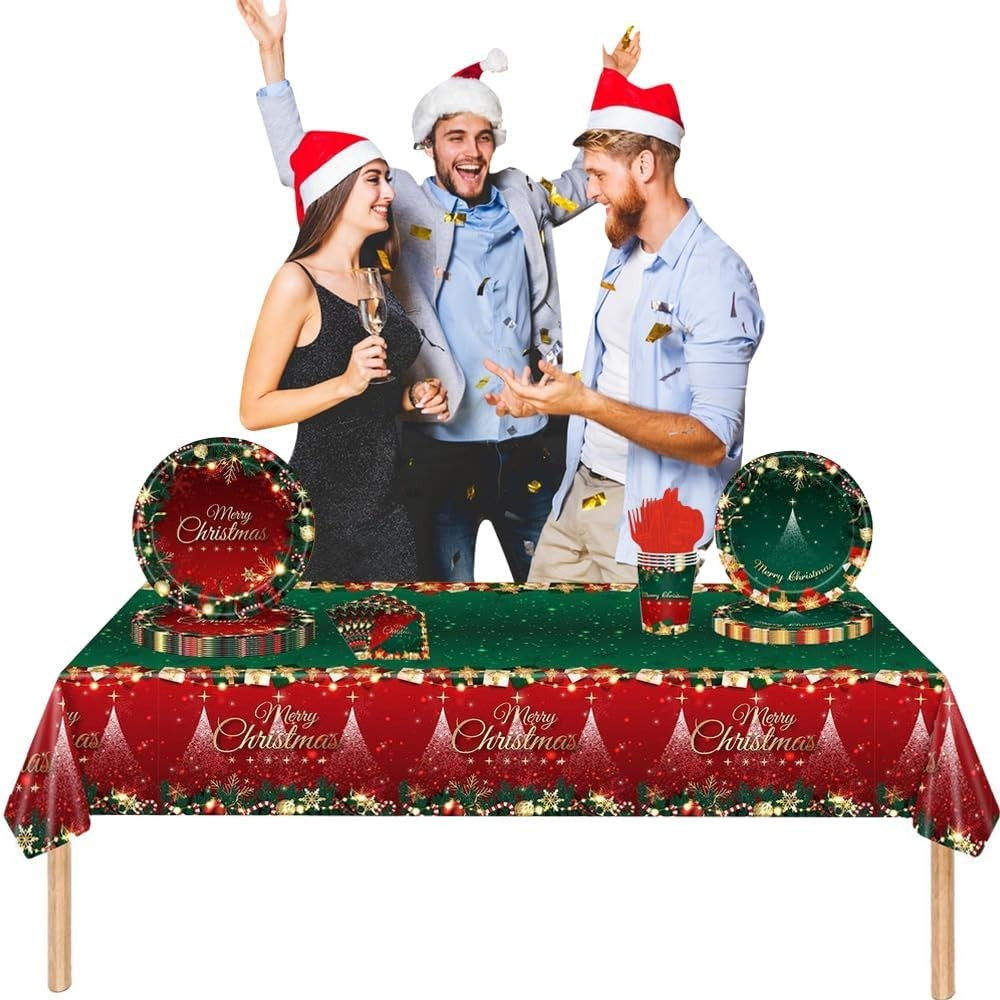 Fata de Masa Festiva, Flippy, Dreptunghiulara, Imprimeu Merry Christmas, Tema Craciun, Rezistenta la Apa, din PVC, 137