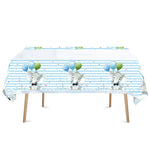 Fata de Masa, Flippy, din Plastic, Imprimeu Elefanti, 180 x 108 cm, Albastru