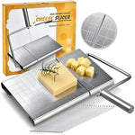Feliator de Branza, Flippy, din Otel Inoxidabil, 5 Fire de Rezerva, Maner Ergonomic, Scara de Masurare, 24x21cm,