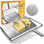 Feliator de Branza, Flippy, din Otel Inoxidabil, 5 Fire de Rezerva, Maner Ergonomic, Scara de Masurare, 24x21cm,