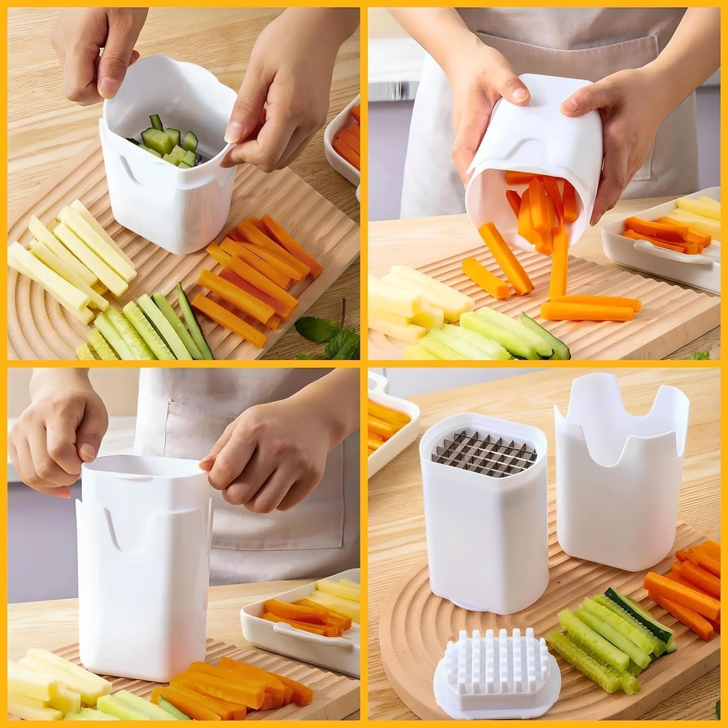 Feliator de Fructe si Legume, Flippy, din Plastic si Otel, Mecanic, Taiere 1.2 cm Grosime, 14 x 9.5 x 8 cm, Alb