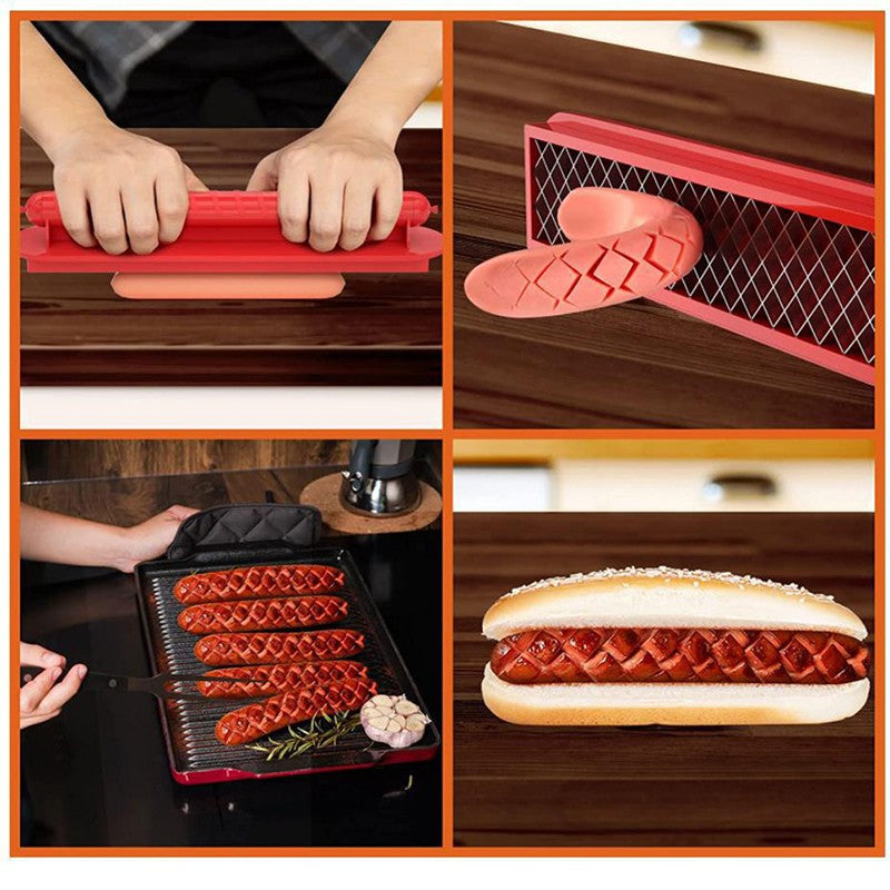 Feliator manual pentru hot-dog Flippy, crestare carnati si hot-dog, manual, potrivit pentru gratar, 29.5 x 6.5 cm, din