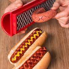 Feliator manual pentru hot-dog Flippy, crestare carnati si hot-dog, manual, potrivit pentru gratar, 29.5 x 6.5 cm, din