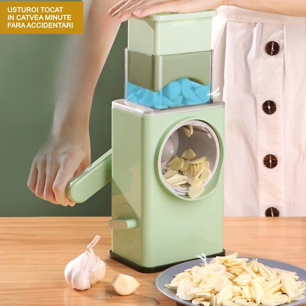 Feliator manual pentru legume Flippy, 3 lame din otel inxodabil, 3 tipuri de feliere, material carcasa ABS, latime
