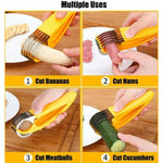 Feliator pentru Alimente, Flippy, Accesoriu pentru Bucatarie, Cutit pentru Legume si Fructe, Model Banana, Ergonomic,
