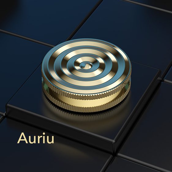 Fidget Spinner Titirez Anti Stress, Flippy, Tip Pandativ / Breloc, Ondulatii Mari, Otel Inoxidabil, 30x30x8 mm, Auriu