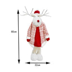 Figurina Decorativa, Pentru Craciun, Flippy, Ren, Picioare Telescopice, Inaltime Reglabila 42 - 80 cm, cu Haina,