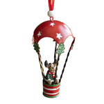 Figurina pentru Brad de Craciun, Flippy, Model Ren in Balon cu Aer Cald, Ornament pentru Brad, din Metal, 11 x 5.5 x
