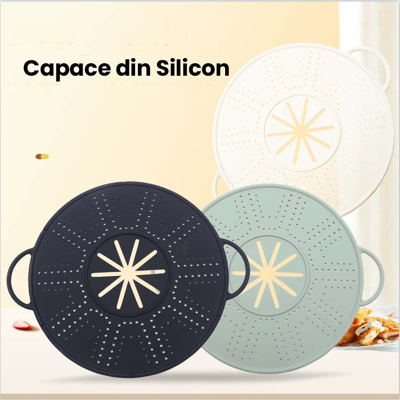 Capac Sita pentru Tigaie, Flippy, 28 inch, Capac din Silicon pentru Scuregere, Rezistent la Remperaturi ridicate,