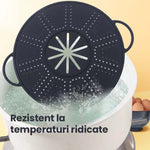 Capac Sita pentru Tigaie, Flippy, 28 inch, Capac din Silicon pentru Scuregere, Rezistent la Remperaturi ridicate,