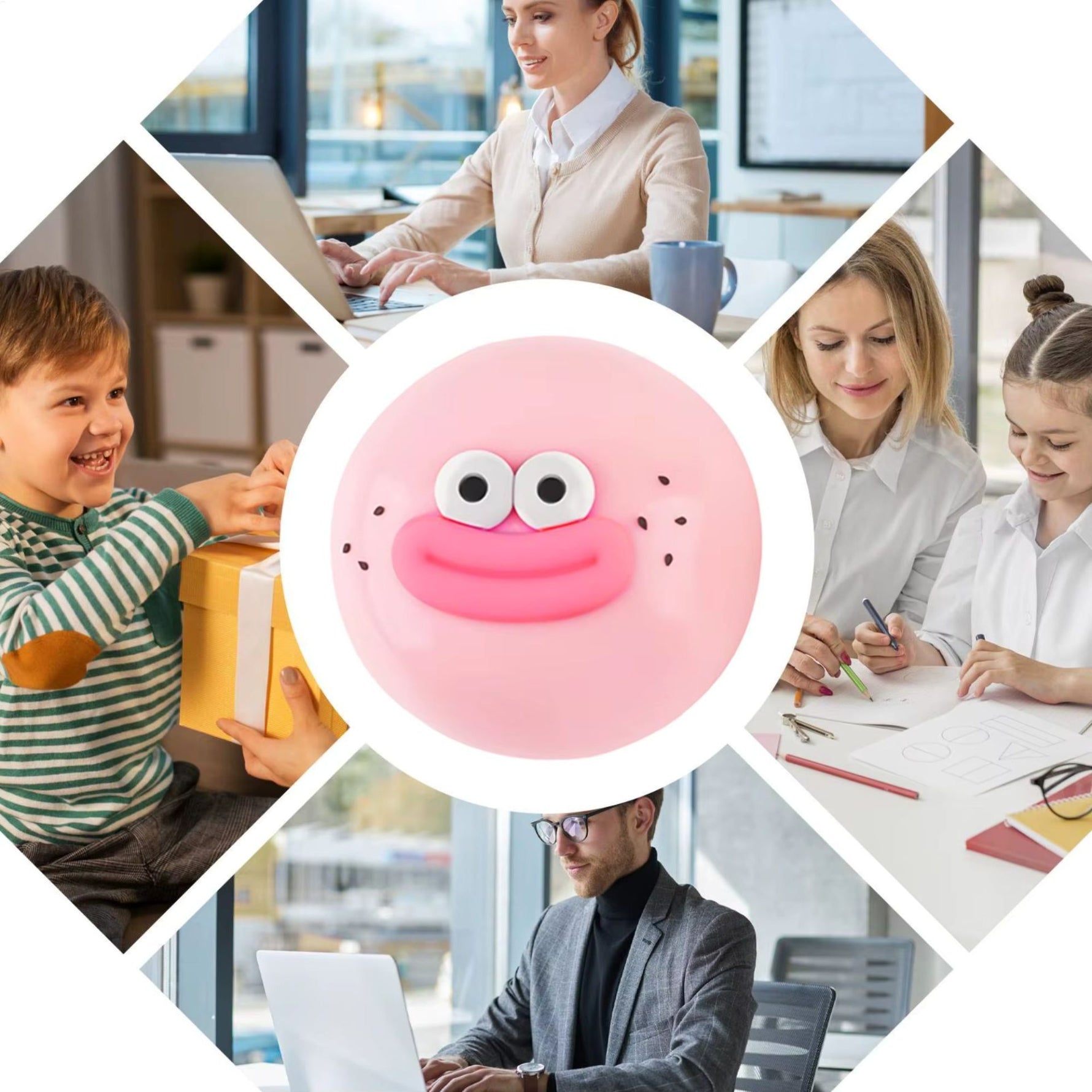 Jucarie Senzoriala Squishy, Flippy, Model Gogoasa cu Ochi Mari, 1 Bucata, Textura Ultra-Densa, Jucarie Antistres pentru