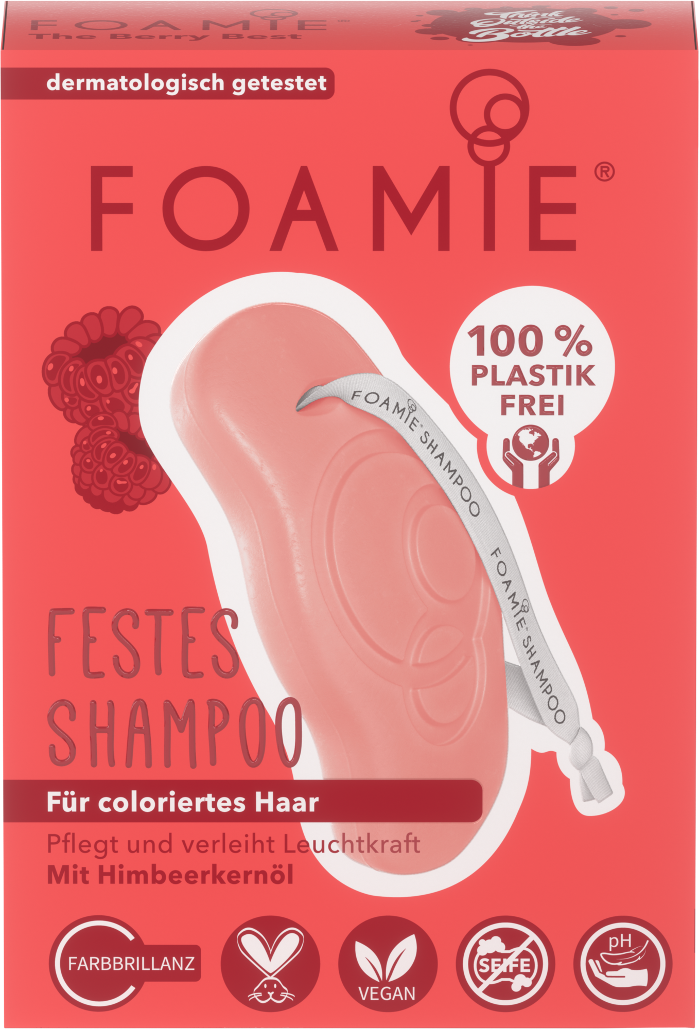 Foamie, The Berry Best, Șampon solid pentru păr, Pentru protecția culorii, 80 g - Olmarkt
