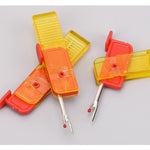 Dispozitiv pentru Descusut, Flippy, Taietor de Etichete, 1.7 x 7 cm, Pliabil, din Plastic, Rosu/Galben