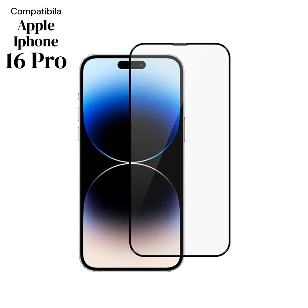 Folie de Protectie Ceramica, Flippy, Compatibila cu Apple iPhone 16 Pro, Ceramics 9D, Antisoc, Margini Negre,
