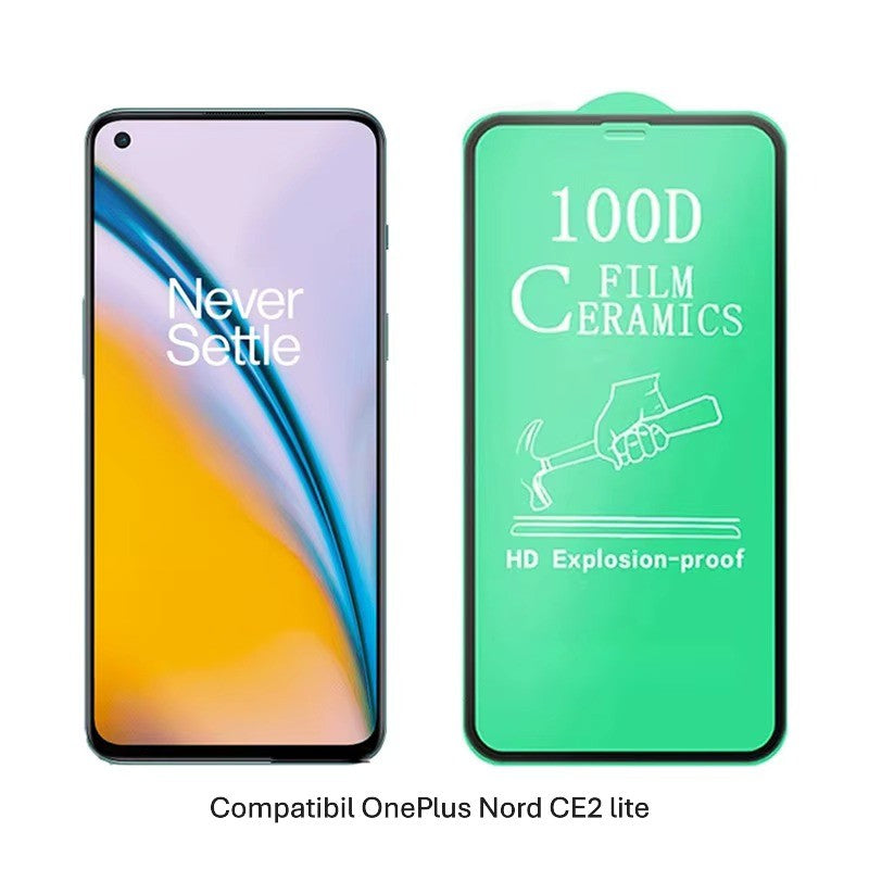 Folie de Protectie Ceramica, Flippy, Compatibila cu OnePlus Nord CE2 Lite, Ceramics 9D, Antisoc, Margini Negre,