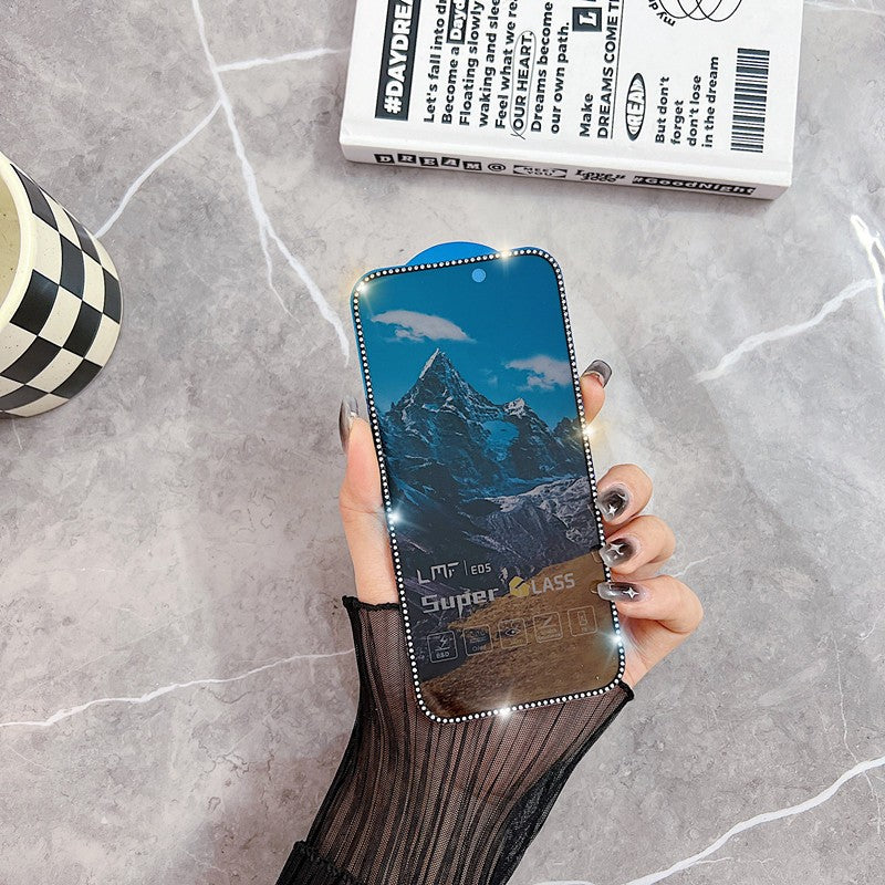 Folie de Protectie, Flippy, pentru iPhone 15 Plus, Privacy Tempered Glass cu Pietricele, ESD, HD, Transparent