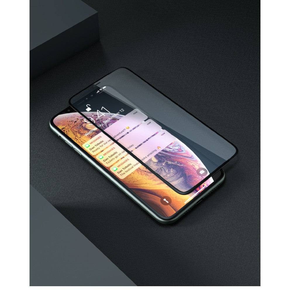 Folie de Protectie, Flippy, pentru iPhone 15 Pro, Full Cover, Ceramics 9D, Anti-soc, Anti-amprenta, Margini Negre,
