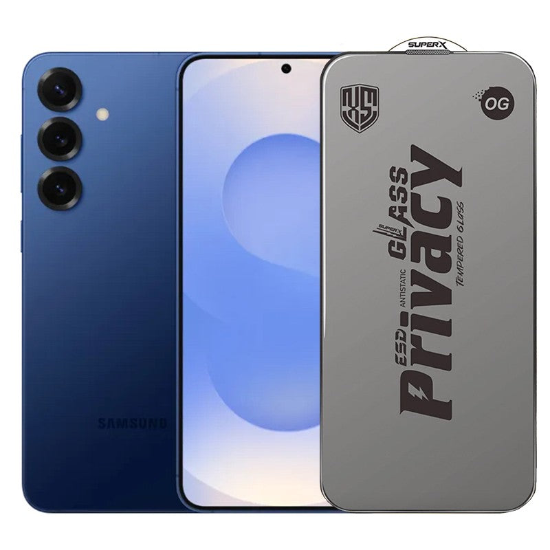 Folie de Protectie pentru Samsung Galaxy S25+, Flippy, Sticla Securizata ESD Antistatica, Super-X Privacy OG, Margini