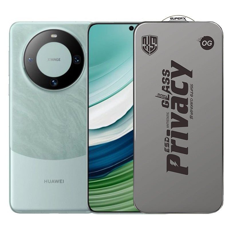 Folie de Protectie pentru Huawei Mate 60, Flippy, Sticla Securizata ESD Antistatica, Super-X Privacy OG, Margini Negre,