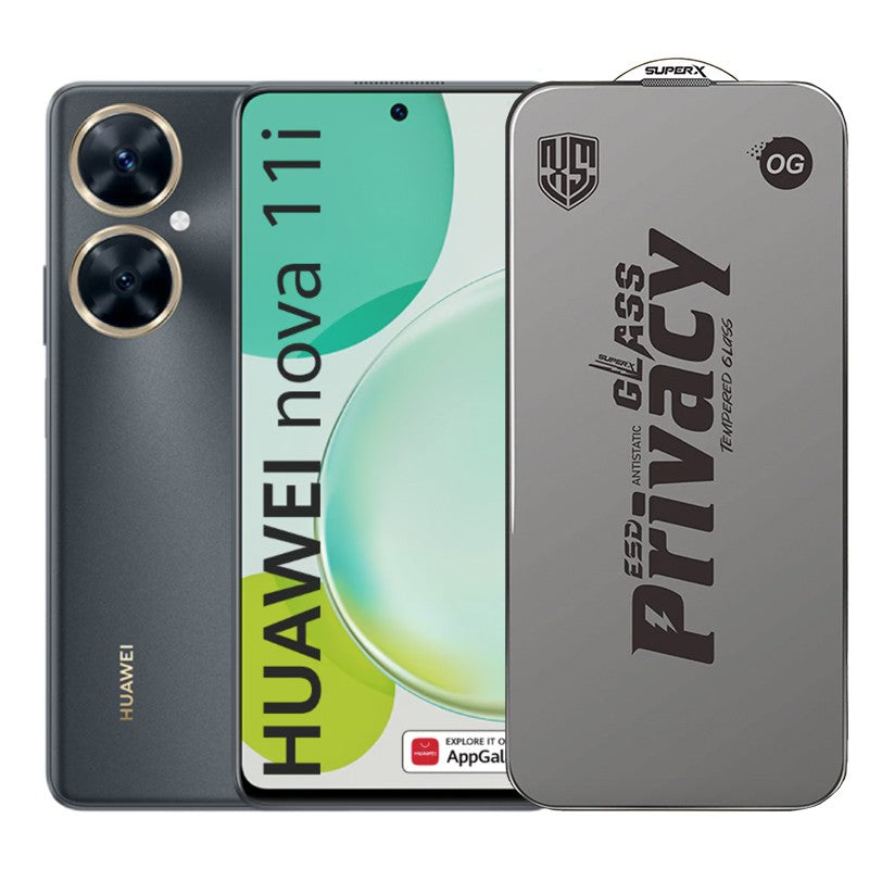 Folie de Protectie pentru Huawei Nova 11i, Flippy, Sticla Securizata ESD Antistatica, Super-X Privacy OG, Margini