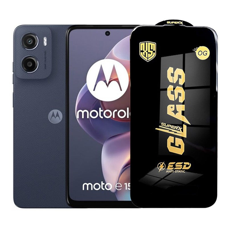 Folie de Protectie pentru Motorola Moto E15, Flippy, Sticla Securizata ESD, Margini Negre, Rezistenta la Zgirieturi,