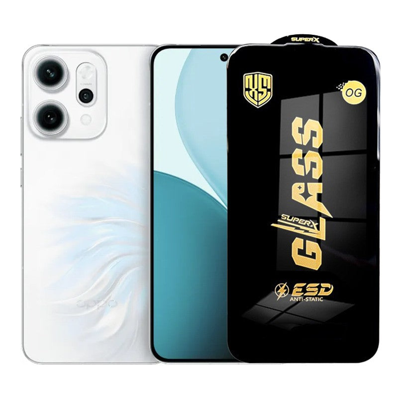 Folie de Protectie pentru Oppo Reno14 Pro, Flippy, Sticla Securizata ESD, Margini Negre, Rezistenta la Zgirieturi,