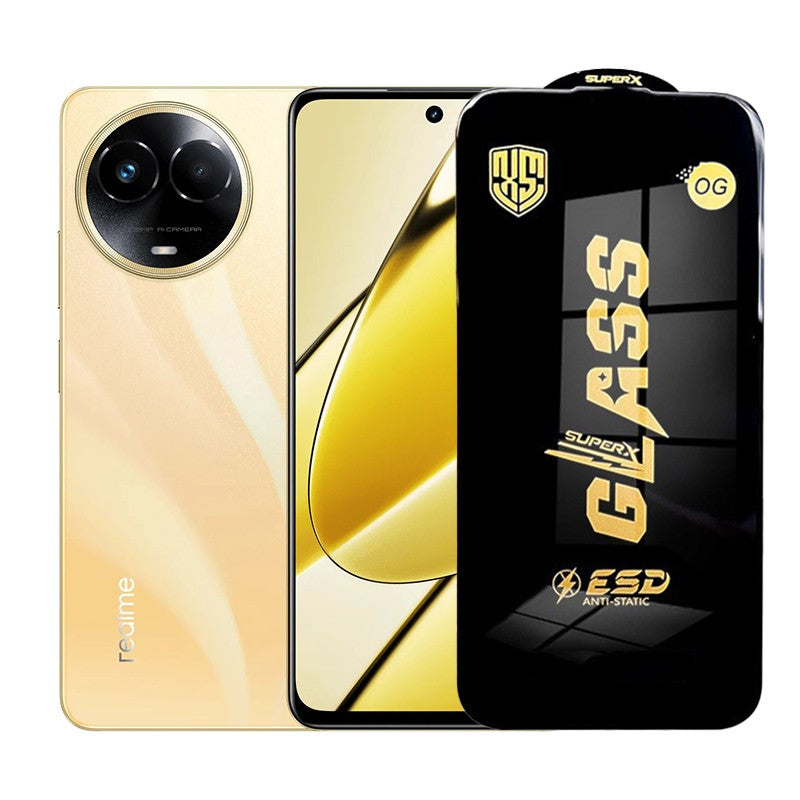 Folie de Protectie pentru Realme 11, Flippy, Sticla Securizata ESD, Margini Negre, Rezistenta la Zgirieturi,