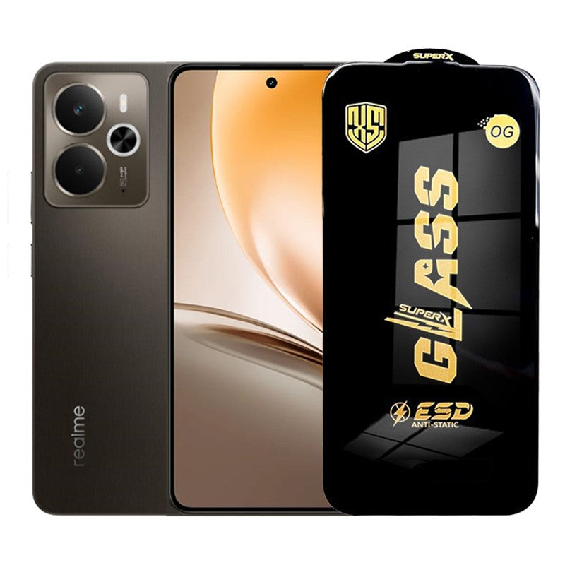 Folie de Protectie pentru Realme 14, Flippy, Sticla Securizata ESD, Margini Negre, Rezistenta la Zgirieturi,