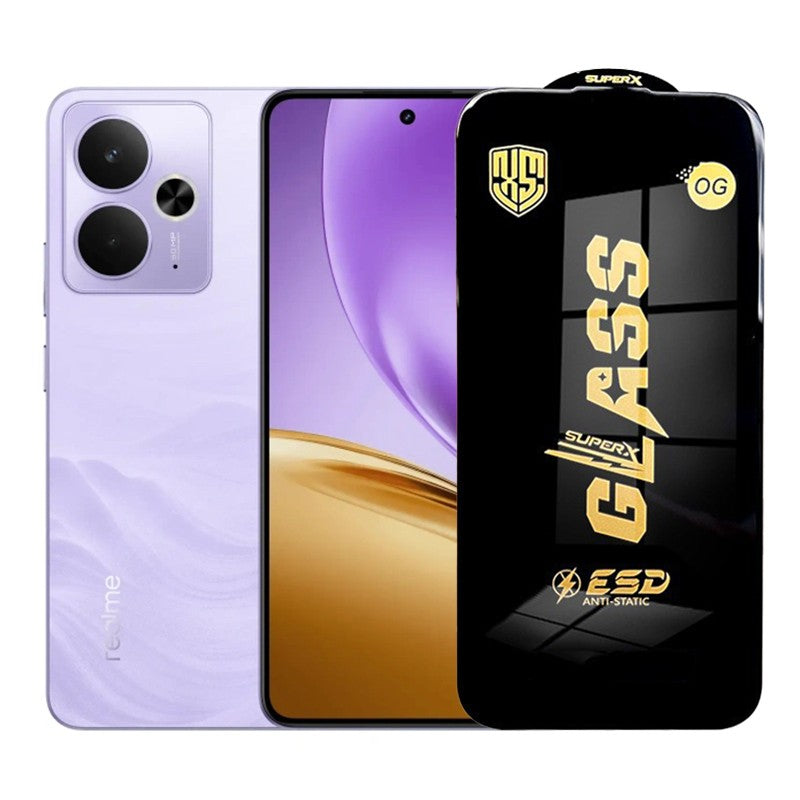 Folie de Protectie pentru Realme 14T, Flippy, Sticla Securizata ESD, Margini Negre, Rezistenta la Zgirieturi,