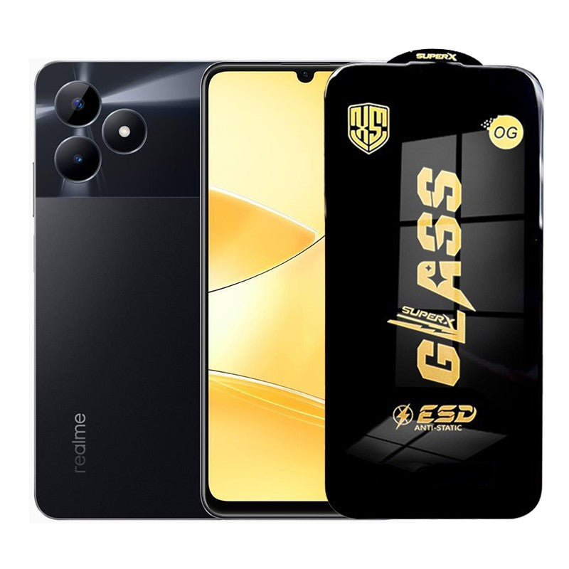 Folie de Protectie pentru Realme C51, Flippy, Sticla Securizata ESD, Margini Negre, Rezistenta la Zgirieturi,