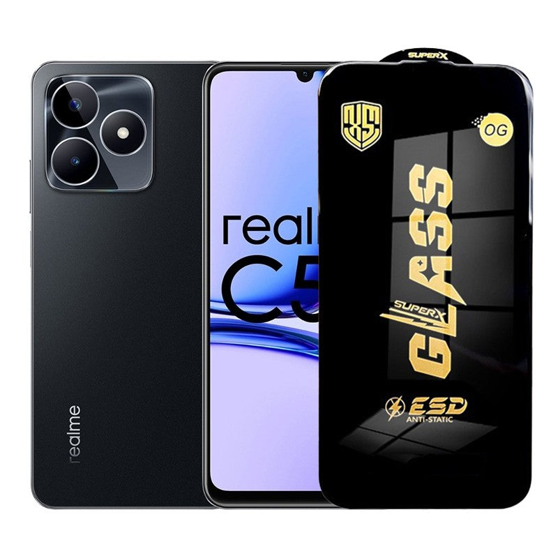 Folie de Protectie pentru Realme C53, Flippy, Sticla Securizata ESD, Margini Negre, Rezistenta la Zgirieturi,
