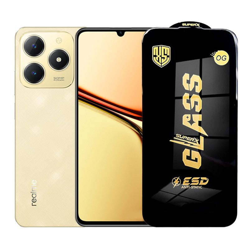 Folie de Protectie pentru Realme C61, Flippy, Sticla Securizata ESD, Margini Negre, Rezistenta la Zgirieturi,