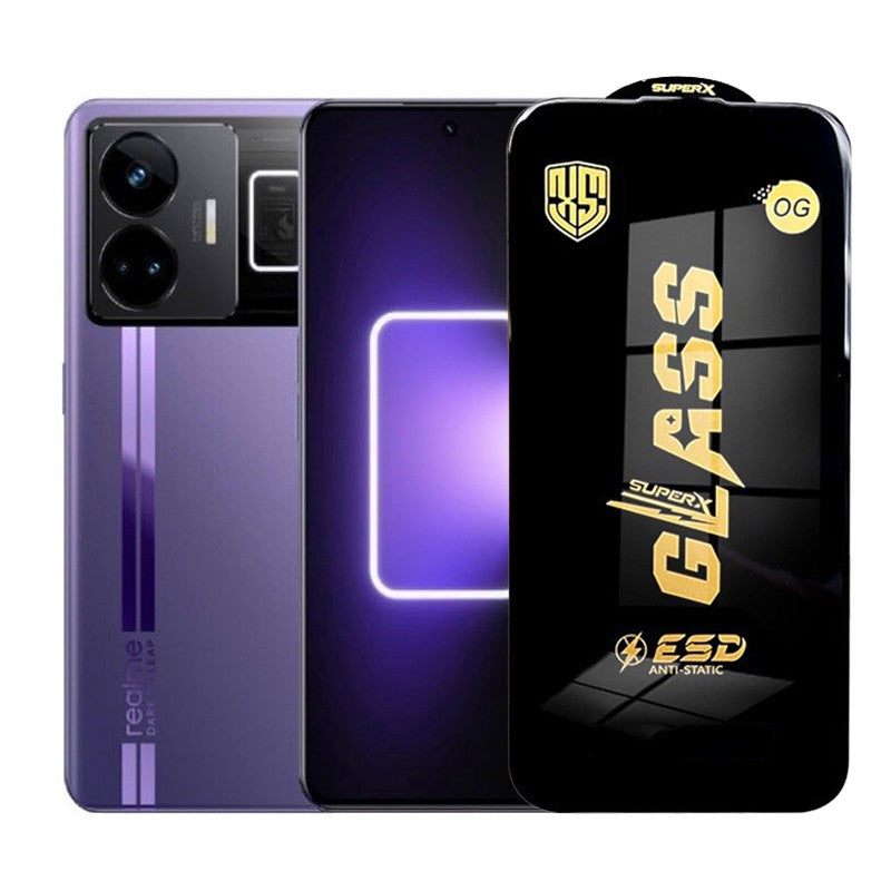 Folie de Protectie pentru Realme GT3, Flippy, Sticla Securizata ESD, Margini Negre, Rezistenta la Zgirieturi,