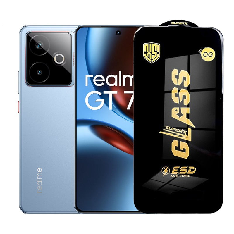 Folie de Protectie pentru Realme GT7T, Flippy, Sticla Securizata ESD, Margini Negre, Rezistenta la Zgirieturi,