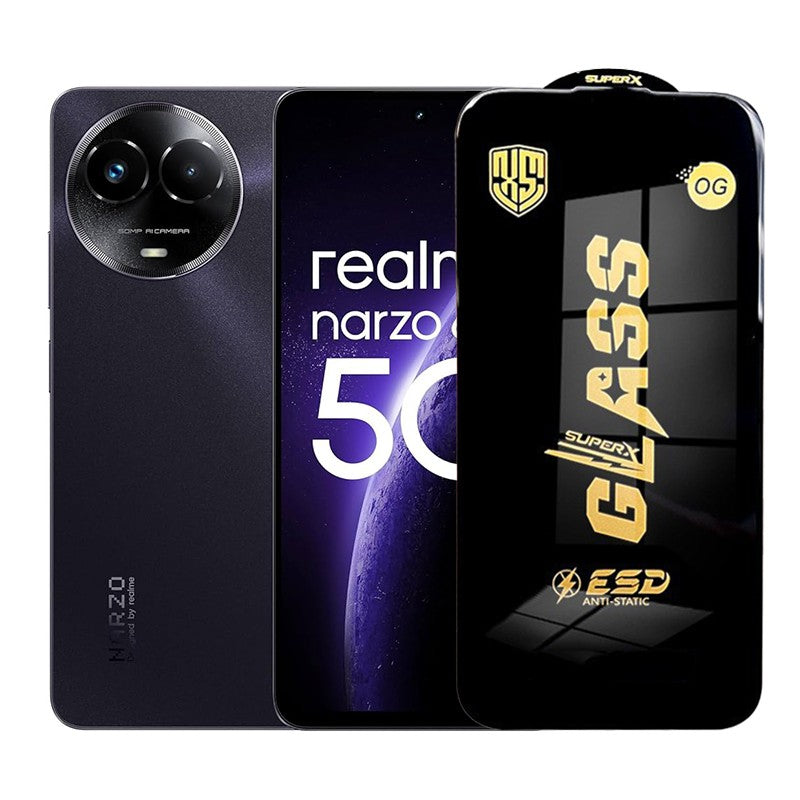 Folie de Protectie pentru Realme Narzo 60x, Flippy, Sticla Securizata ESD, Margini Negre, Rezistenta la Zgirieturi,