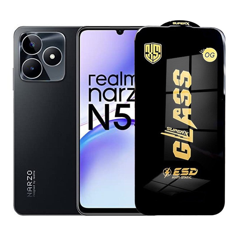 Folie de Protectie pentru Realme Narzo N53, Flippy, Sticla Securizata ESD, Margini Negre, Rezistenta la Zgirieturi,