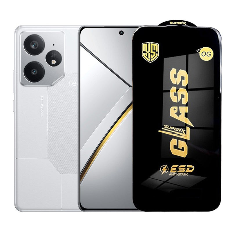 Folie de Protectie pentru Realme Neo 7, Flippy, Sticla Securizata ESD, Margini Negre, Rezistenta la Zgirieturi,