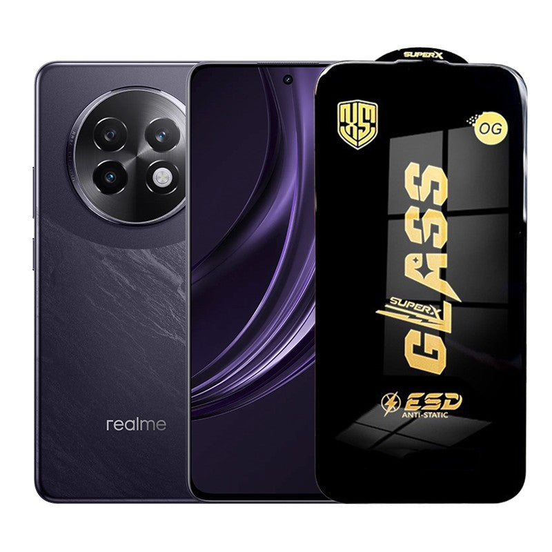 Folie de Protectie pentru Realme13+, Flippy, Sticla Securizata ESD, Margini Negre, Rezistenta la Zgirieturi,