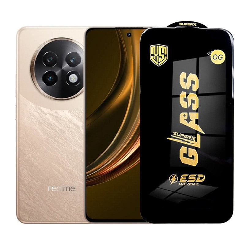 Folie de Protectie pentru Realme13+, Flippy, Sticla Securizata ESD, Margini Negre, Rezistenta la Zgirieturi,