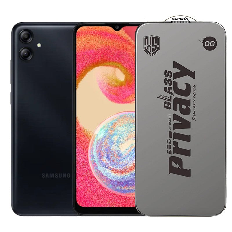 Folie de Protectie pentru Samsung Galaxy A04e, Flippy, Sticla Securizata ESD Antistatica, Super-X Privacy OG, Margini