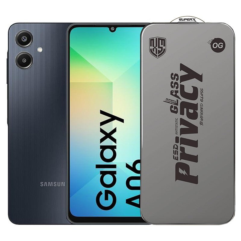 Folie de Protectie pentru Samsung Galaxy A06, Flippy, Sticla Securizata ESD Antistatica, Super-X Privacy OG, Margini