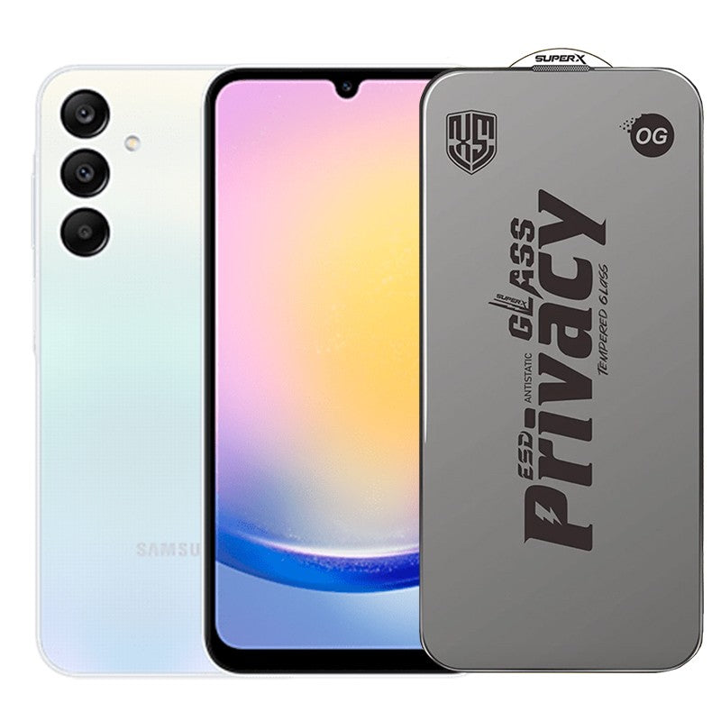 Folie de Protectie pentru Samsung Galaxy A25, Flippy, Sticla Securizata ESD Antistatica, Super-X Privacy OG, Margini