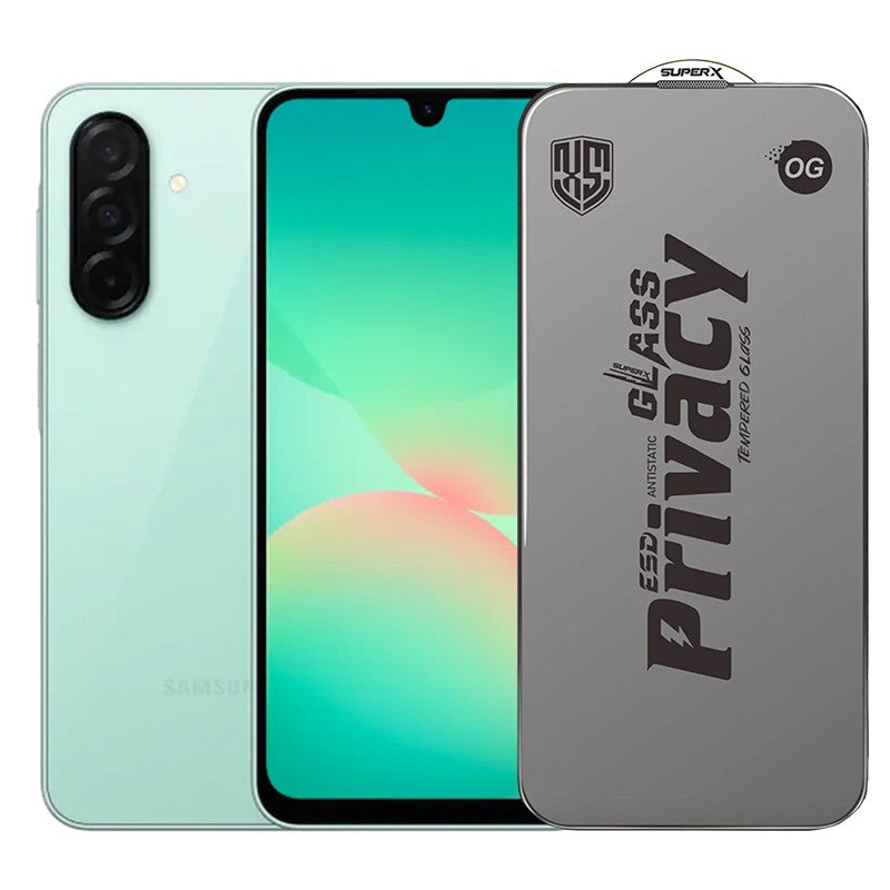 Folie de Protectie pentru Samsung Galaxy A26, Flippy, Sticla Securizata ESD Antistatica, Super-X Privacy OG, Margini
