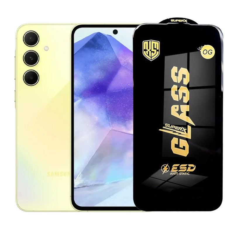 Folie de Protectie pentru Samsung Galaxy A55, Flippy, Sticla Securizata ESD, Margini Negre, Rezistenta la Zgirieturi,