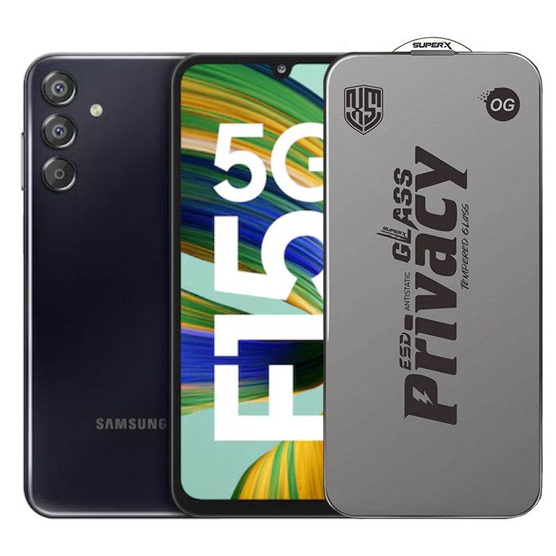Folie de Protectie pentru Samsung Galaxy F15, Flippy, Sticla Securizata ESD Antistatica, Super-X Privacy OG, Margini