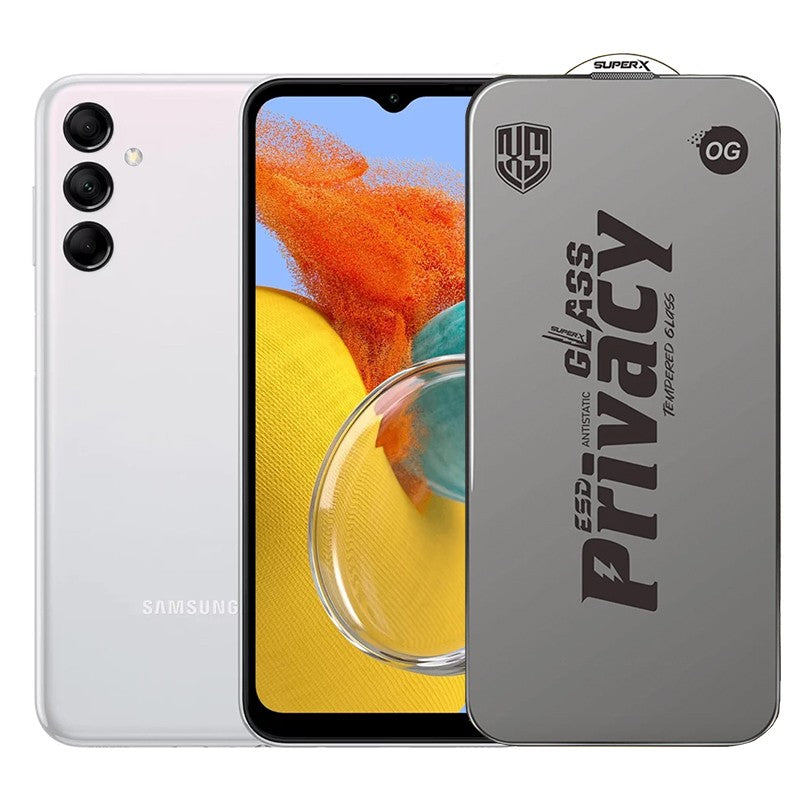Folie de Protectie pentru Samsung Galaxy M14, Flippy, Sticla Securizata ESD Antistatica, Super-X Privacy OG, Margini