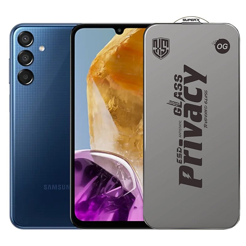 Folie de Protectie pentru Samsung Galaxy M15, Flippy, Sticla Securizata ESD Antistatica, Super-X Privacy OG, Margini
