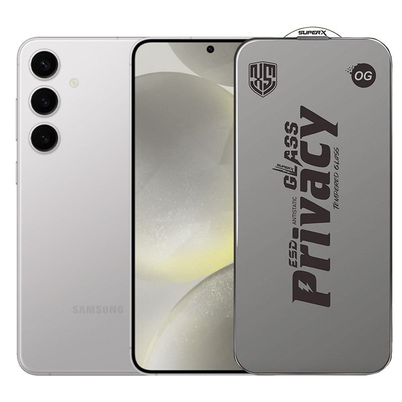 Folie de Protectie pentru Samsung Galaxy S24+, Flippy, Sticla Securizata ESD Antistatica, Super-X Privacy OG, Margini