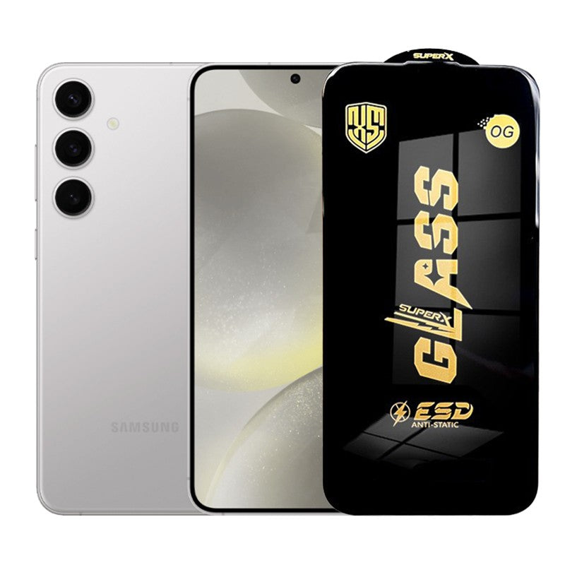 Folie de Protectie pentru Samsung Galaxy S24+, Flippy, Sticla Securizata ESD, Margini Negre, Rezistenta la Zgirieturi,